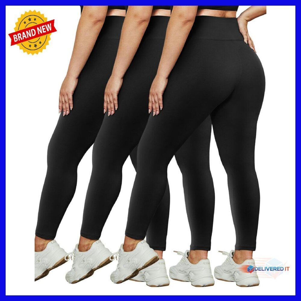 Plus Size High Waist Leggings 4X - Soft Stretchy Workout Yoga Pants